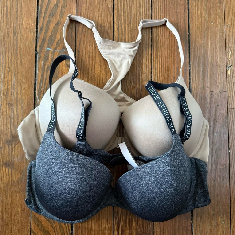 Victoria's Secret 2-piece bra set - grey and white #lingerie